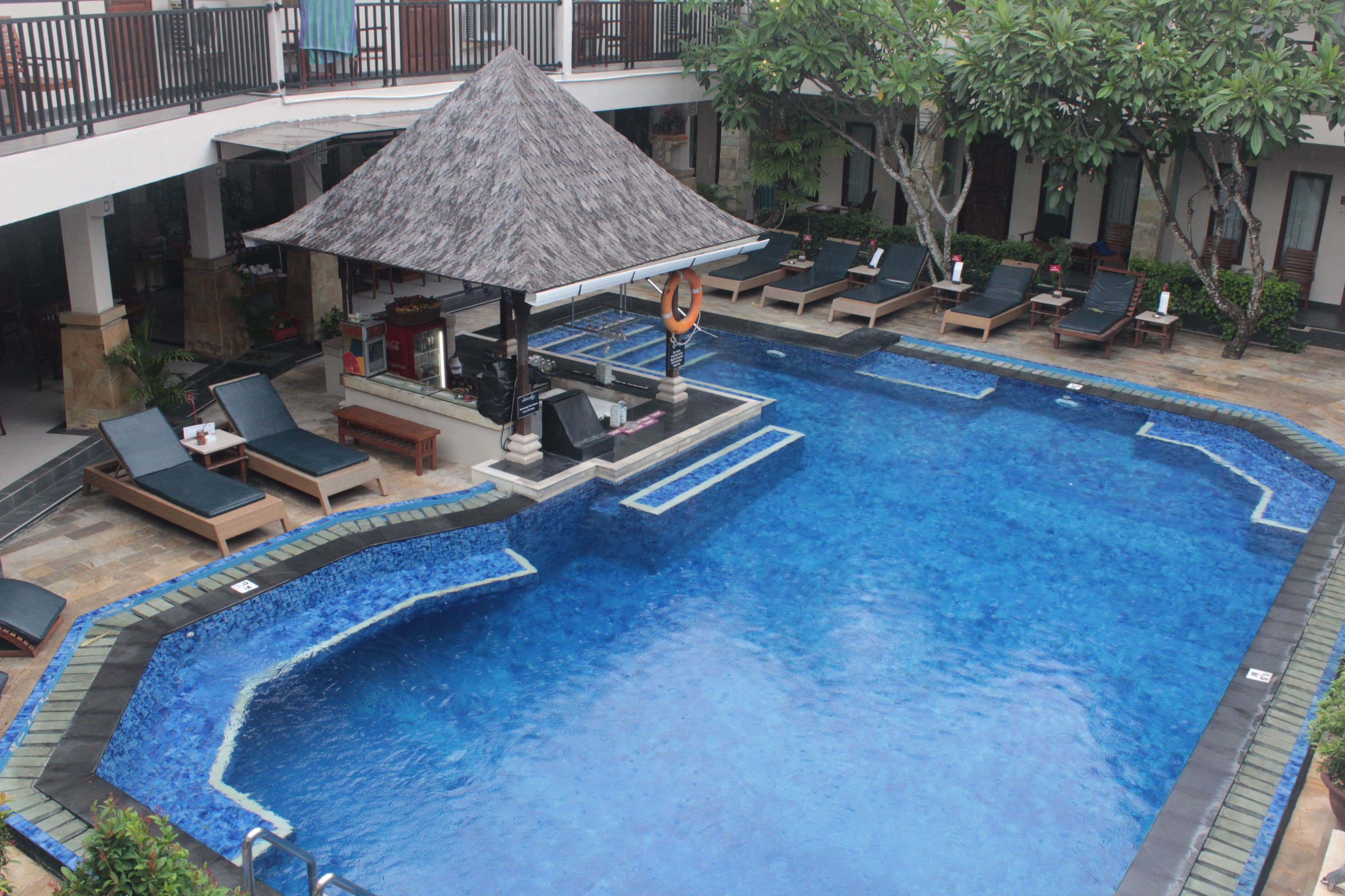 standard triple room, pool view | view from room