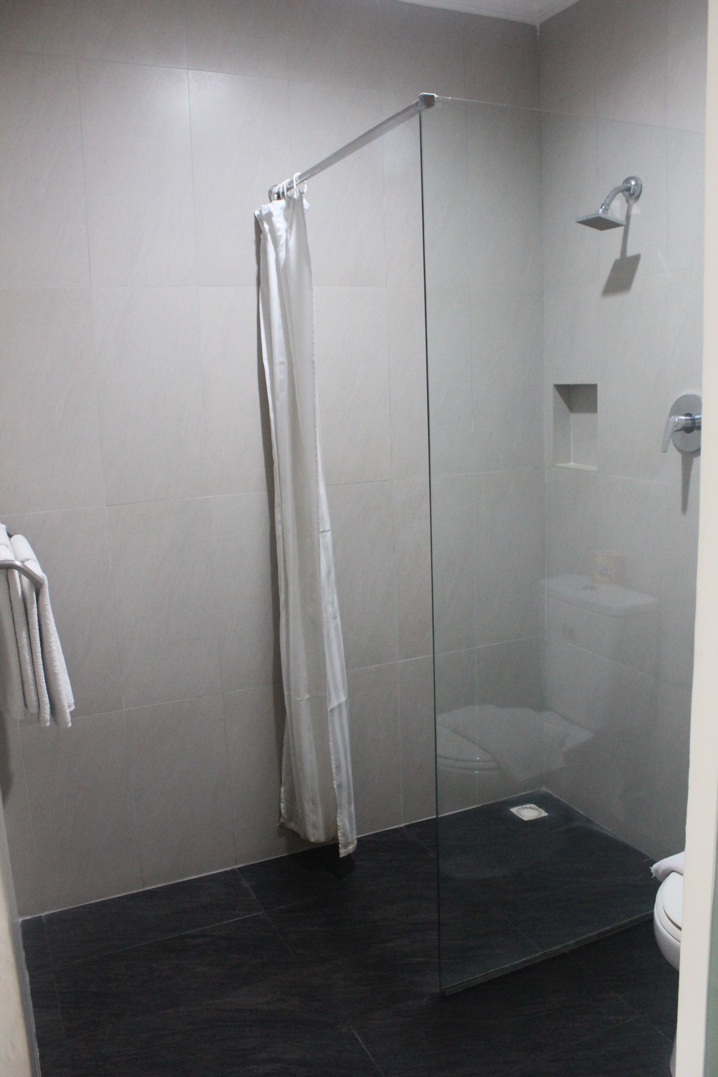 shower, free toiletries, hair dryer, slippers