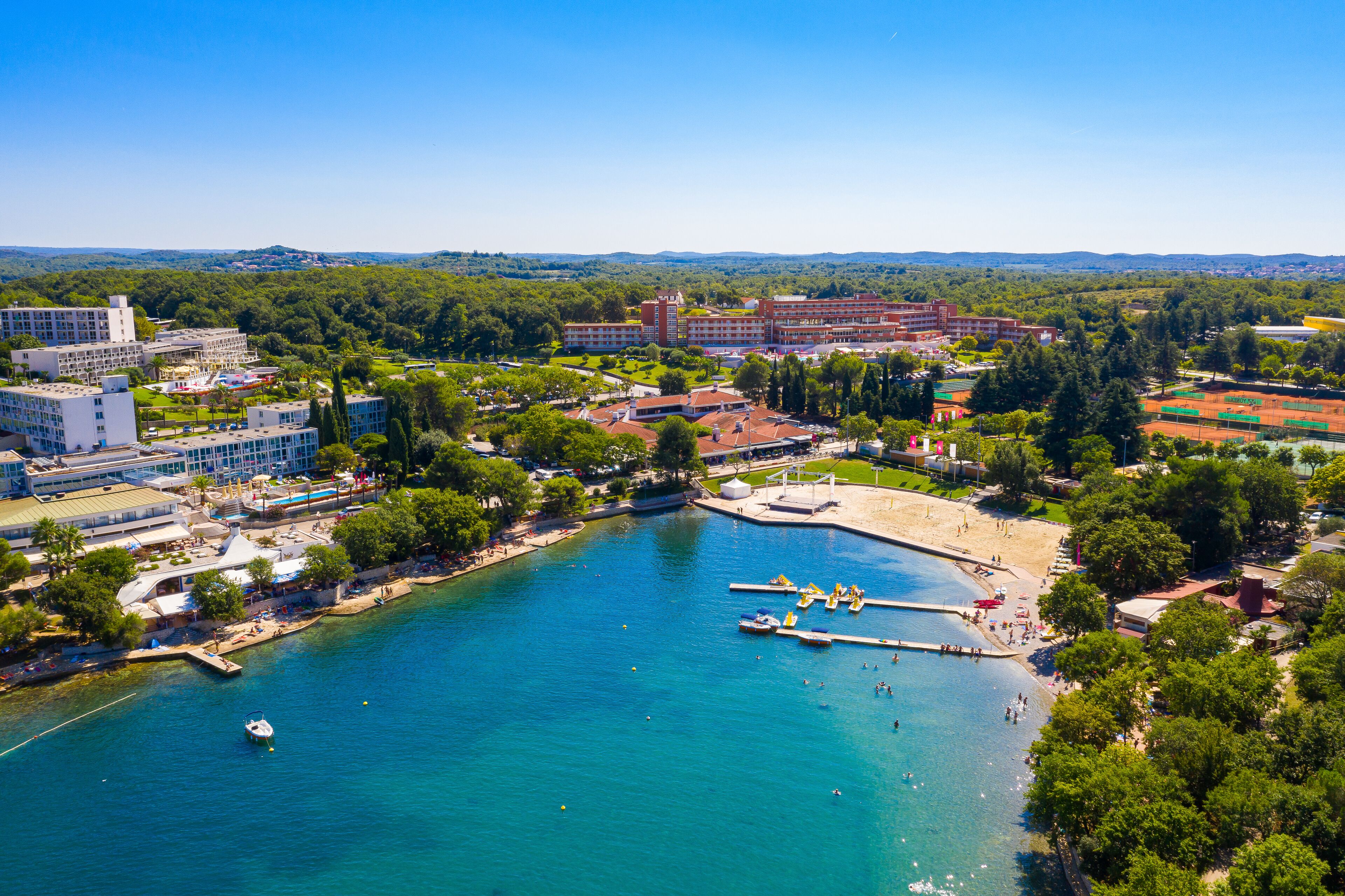 Beach nearby, sun loungers, beach umbrellas, beach volleyball