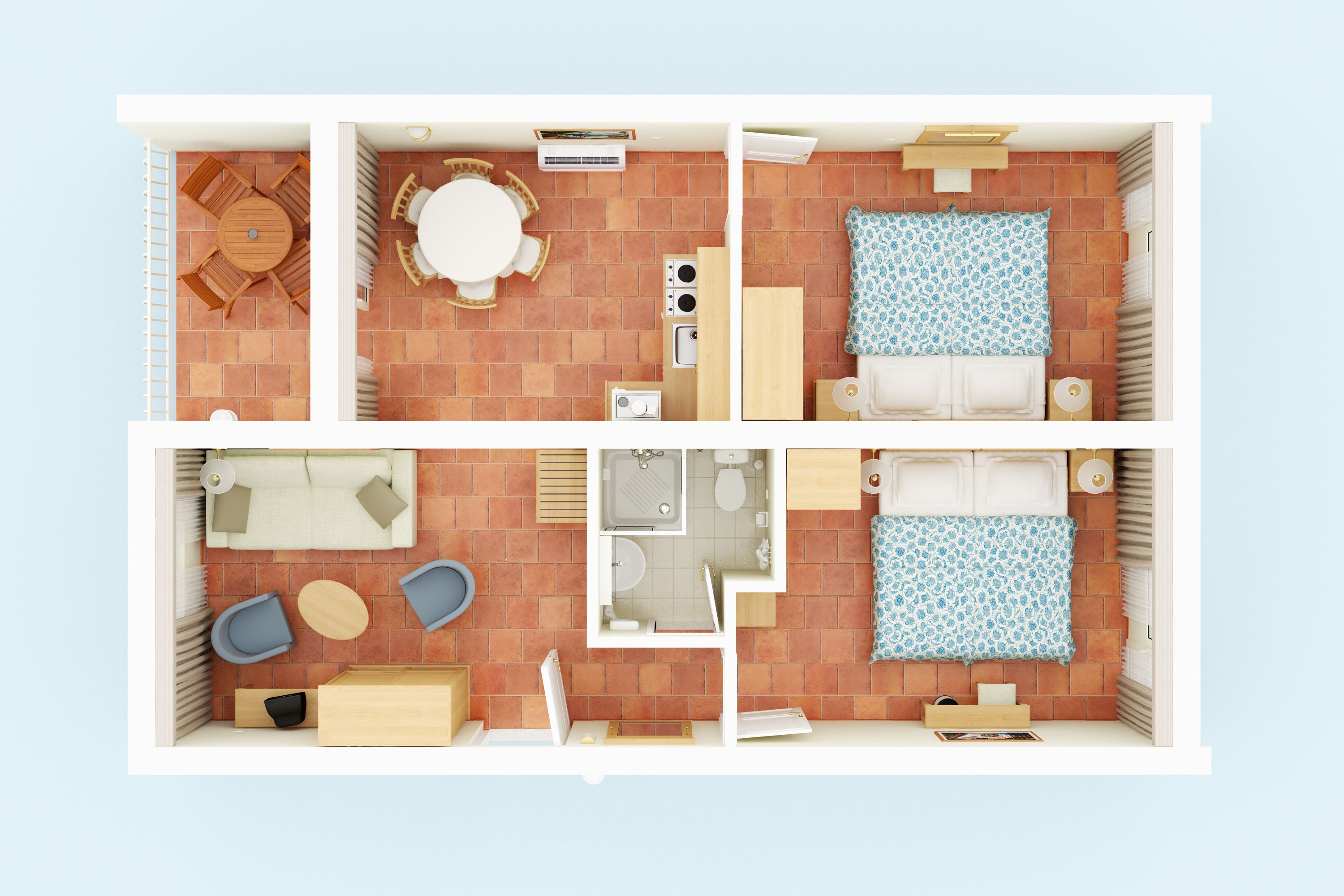 classic apartment for 4 + 1 person | floor plan