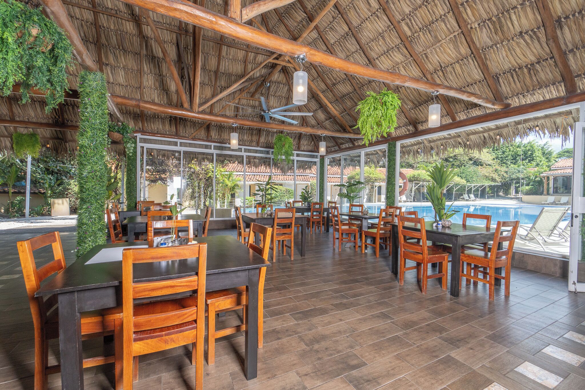 breakfast, lunch, dinner served; pool views