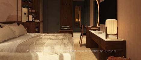 Minibar, caja fuerte, escritorio y cortinas opacas