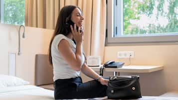 In-room safe, desk, blackout curtains, soundproofing