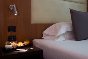 Down duvets, minibar, in-room safe, desk