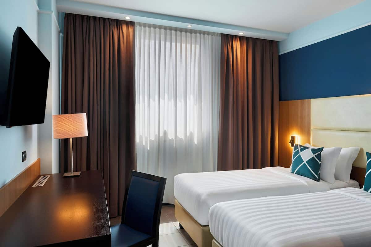 Down duvets, minibar, in-room safe, desk