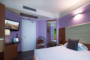 Down duvets, minibar, in-room safe, desk