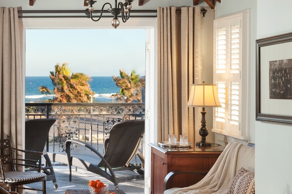 Luxury Room, 1 King Bed, Balcony, Ocean View | Living area | 65-inch flat-screen TV with cable channels, TV, DVD player