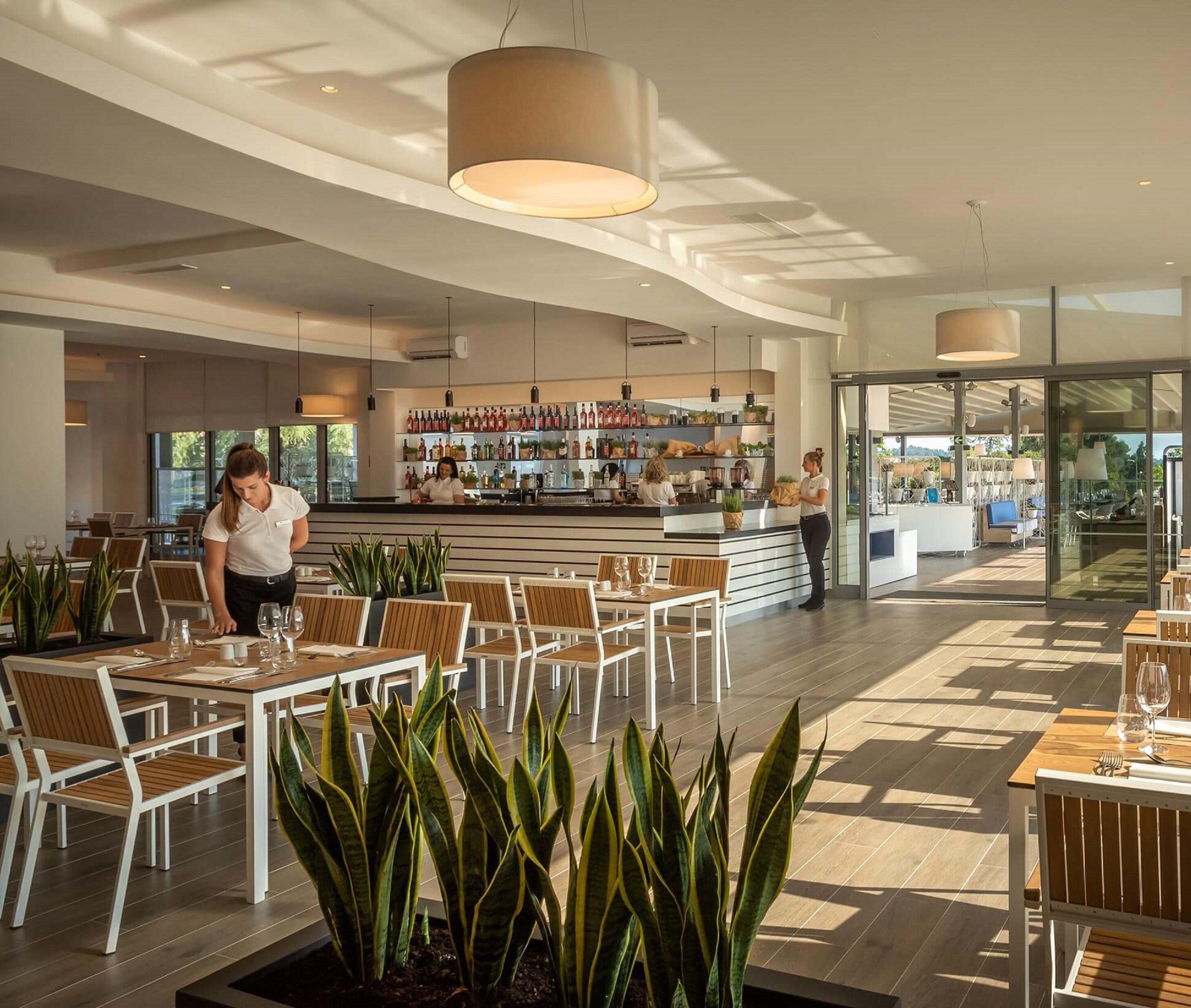 breakfast, dinner served; local and international cuisine, pool views