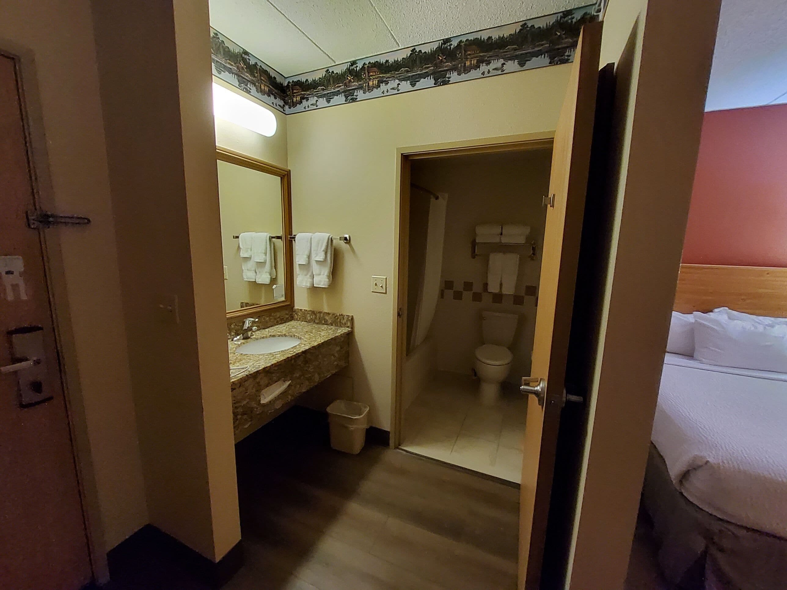 room, 2 queen beds, non smoking | bathroom | combined shower/bathtub, free toiletries, hair dryer, towels