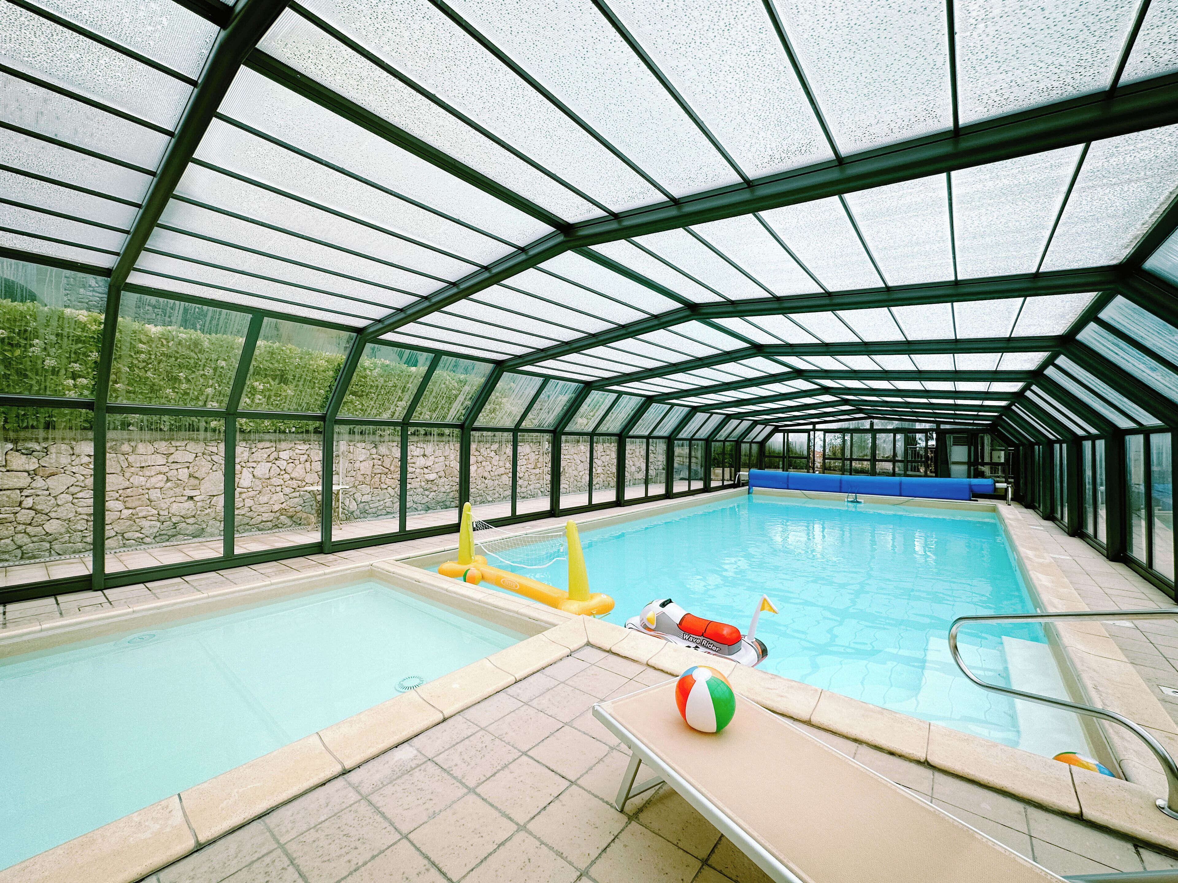 Indoor pool, seasonal outdoor pool, free pool cabanas, pool umbrellas