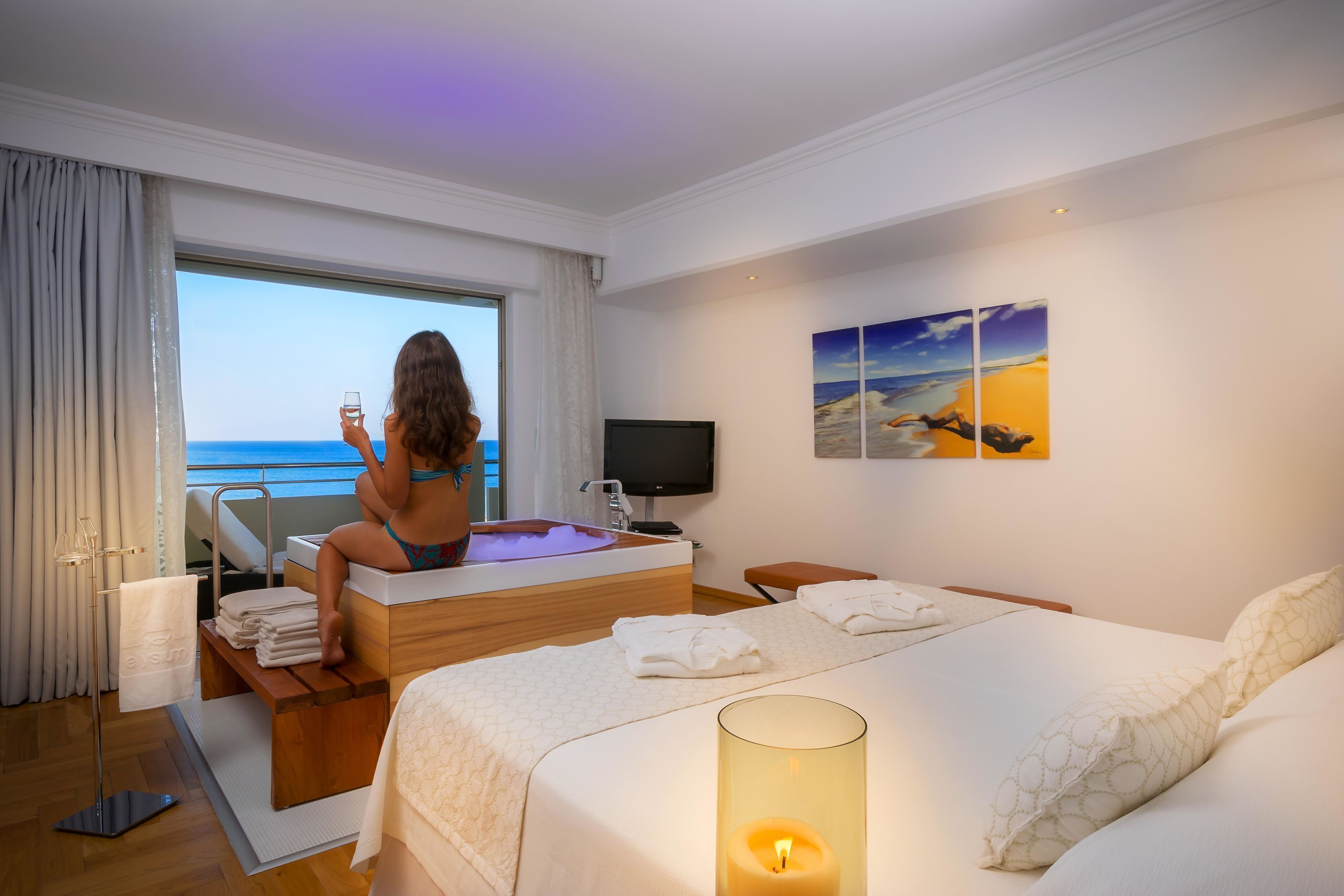 Presidential Suite, Sea View | Hypo-allergenic bedding, in-room safe, desk, blackout drapes