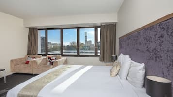 Premium bedding, down duvets, pillow-top beds, desk