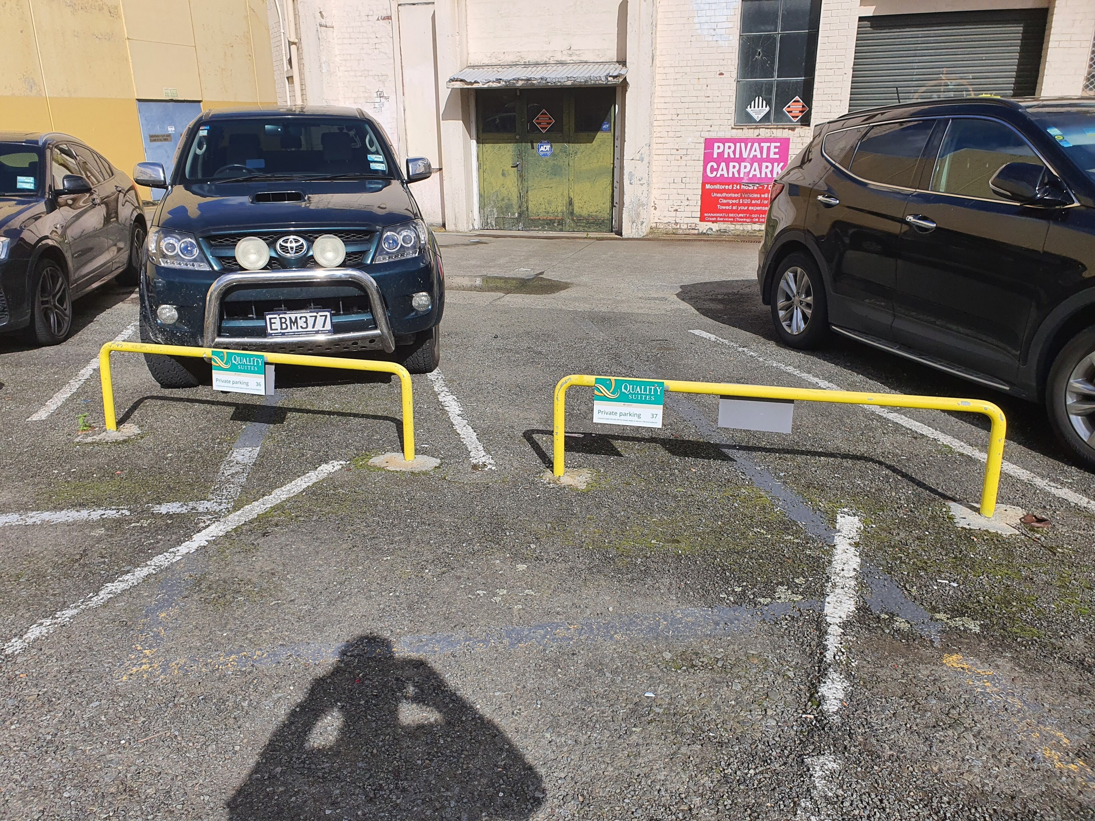 Self parking (NZD 15 per night)