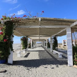 On the beach, white sand