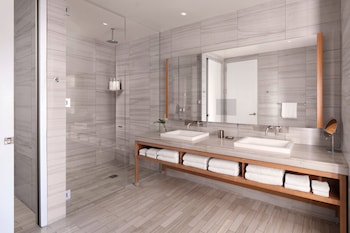 Combined shower/tub, designer toiletries, hair dryer, bathrobes at Alma San Diego Downtown, a Tribute Portfolio Hotel