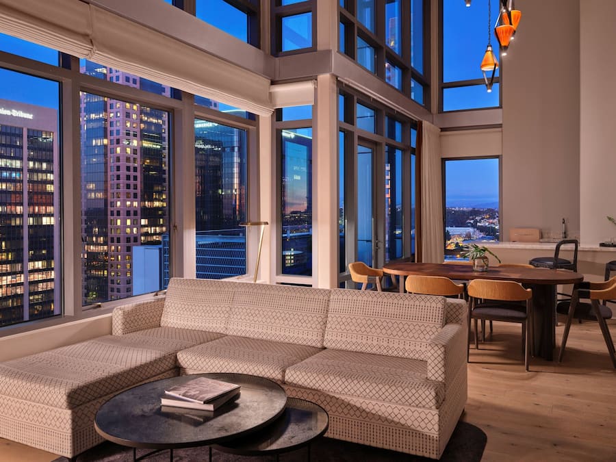 Presidential Suite, 2 Bedrooms | Living room | 36-inch LCD TV with digital channels, TV, pay films