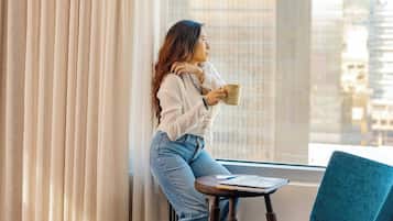 Frette Italian sheets, premium bedding, down duvets, in-room safe