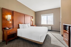 Premium bedding, desk, blackout drapes, iron/ironing board