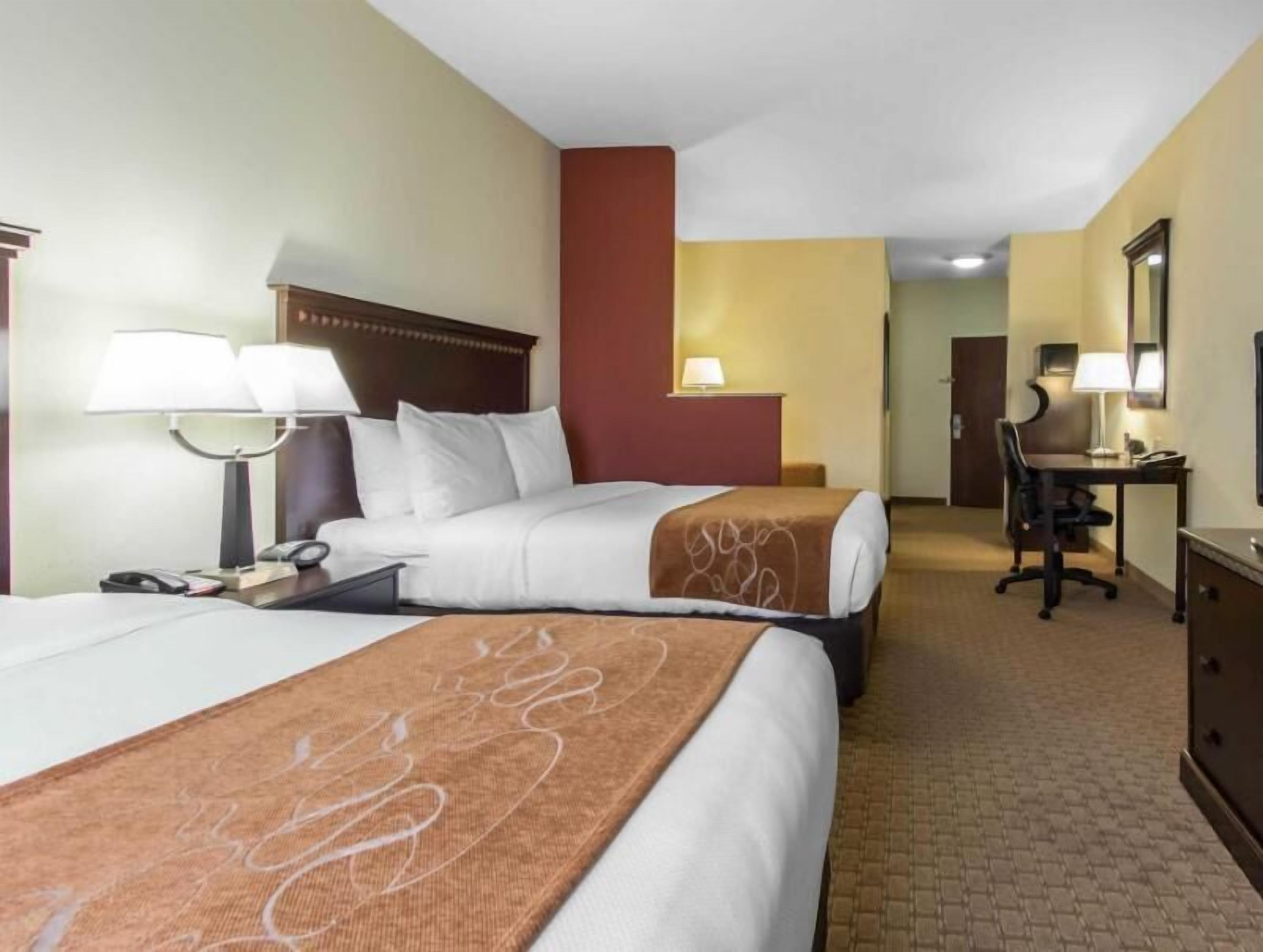 Premium bedding, desk, blackout curtains, iron/ironing board