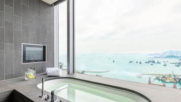 Marvelous Suite, Suite, 1 King Bed, Oceanfront | Bathroom | Separate bathtub and shower, designer toiletries, hair dryer, bathrobes