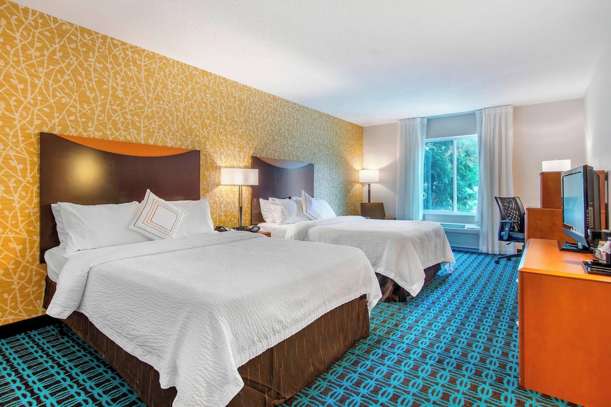 Room, 2 Queen Beds, Non Smoking | Premium bedding, desk, blackout drapes, iron/ironing board