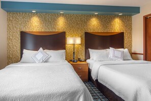 Premium bedding, desk, blackout curtains, iron/ironing board
