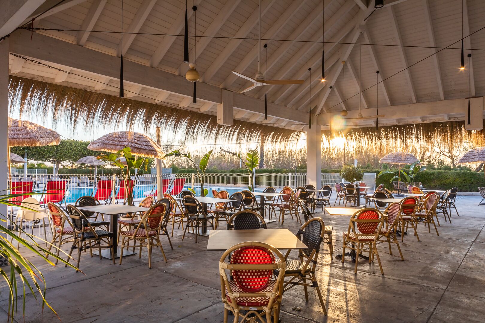 breakfast and dinner served, pool views