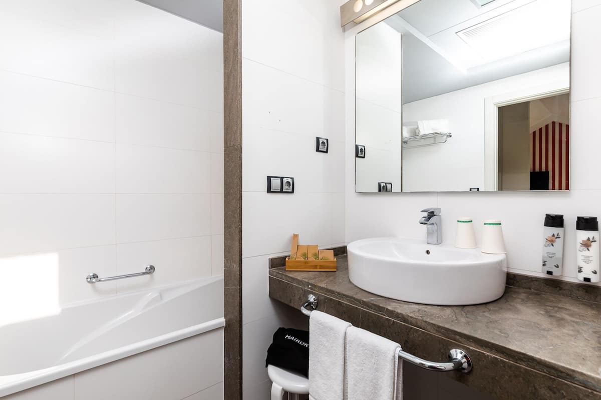 Standard Tek Büyük Yataklı Oda | Banyo | Duş/küvet kombinasyonu, ücretsiz banyo/kozmetik ürünleri