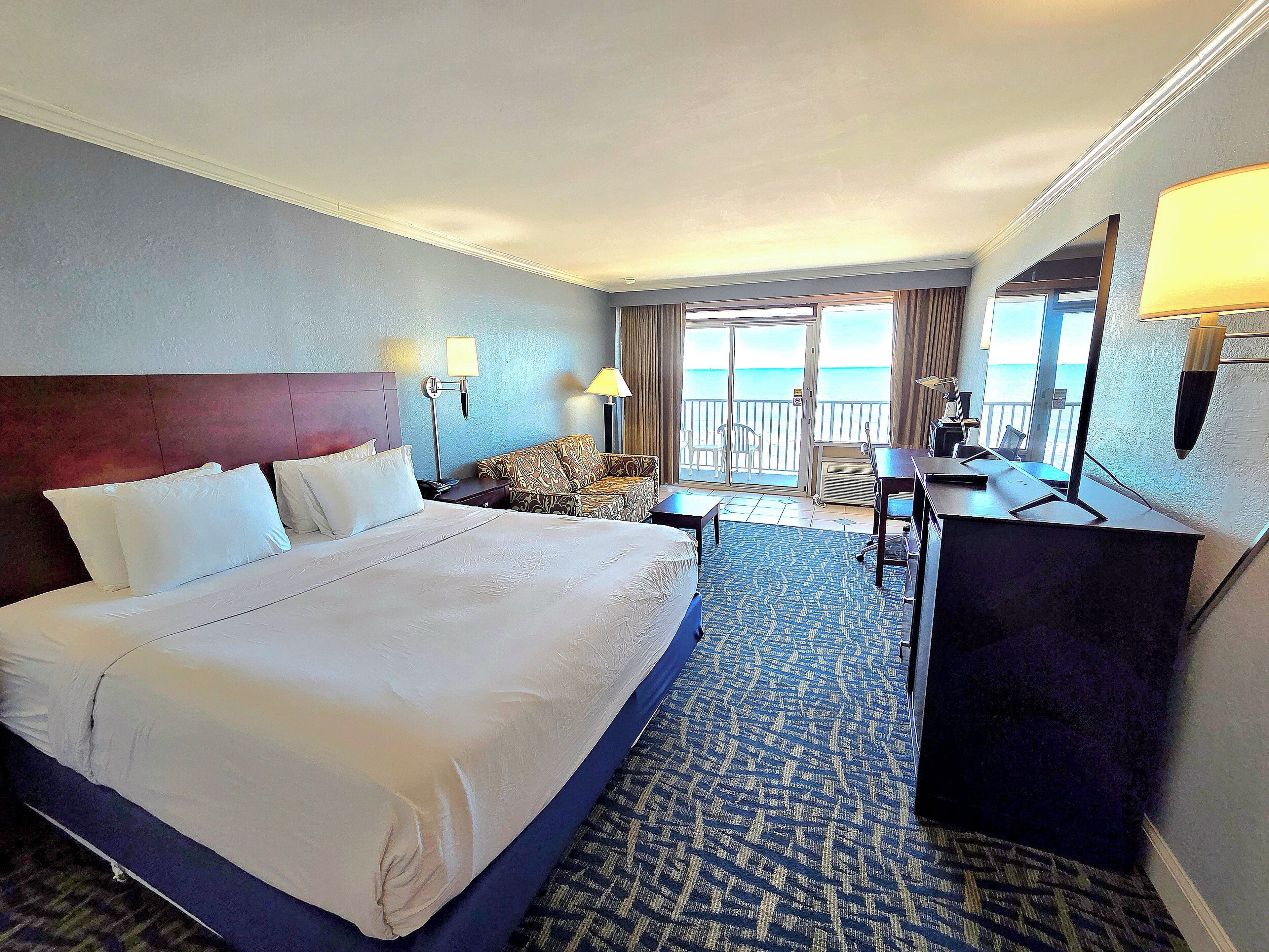 Chambre Deluxe, 1 très grand lit, non-fumeur, vue sur l’océan | Coffre-fort, bureau, espace de travail pour ordinateurs portables