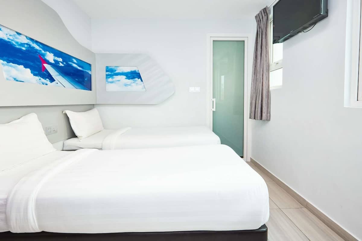 小屋, 2 张单人床 | 办公桌、熨斗/熨板、免费 WiFi、床单