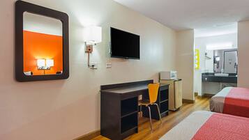 Desk, free WiFi, bed sheets, alarm clocks