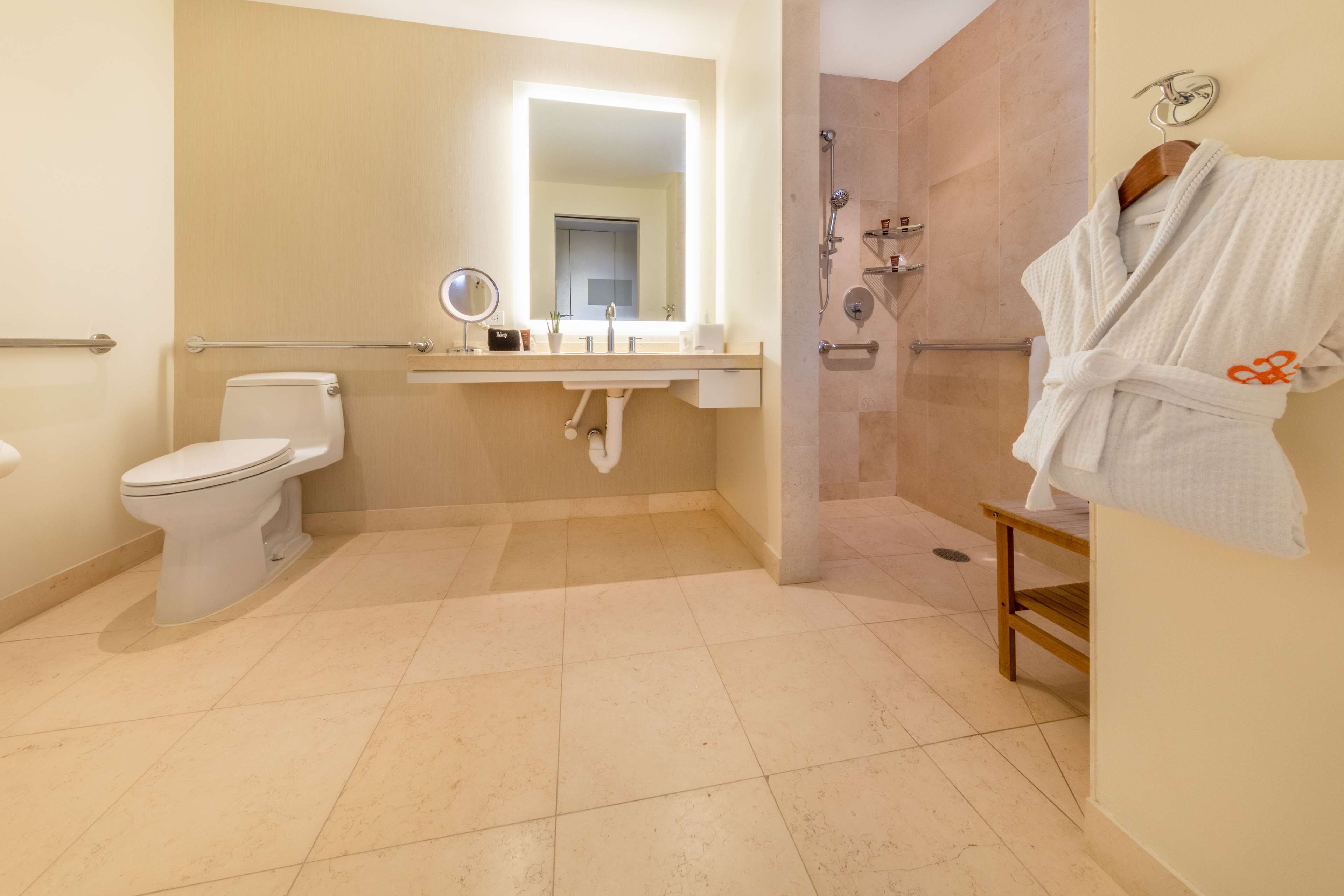 separate bathtub and shower, deep-soaking bathtub, free toiletries