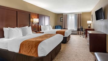 Double Room, 2 Double Beds, Non Smoking, Kitchenette | Premium bedding, pillow-top beds, desk, blackout curtains