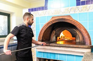 Breakfast, lunch, dinner served; pool views