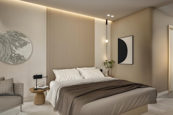 Egyptian cotton sheets, premium bedding, free minibar items