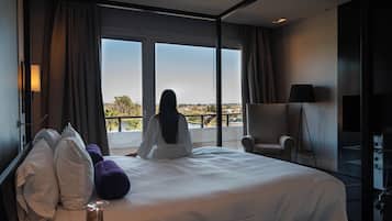 Ropa de cama de alta calidad y minibar