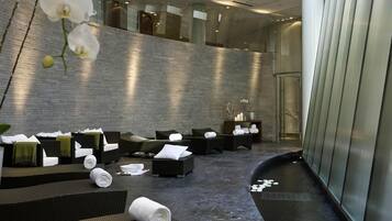 Sauna, boblebad, tyrkisk bad/hammam, kropsbehandlinger, aromaterapi