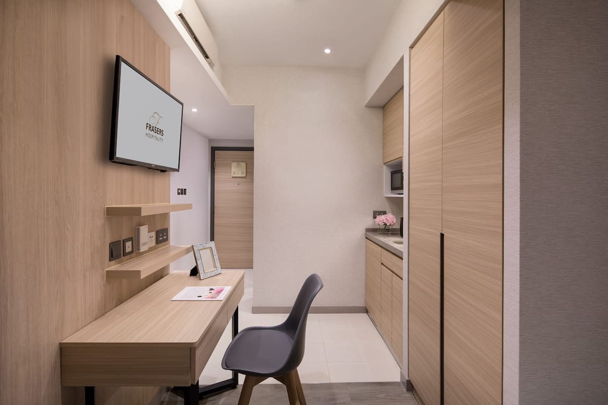 Mini-fridge, microwave