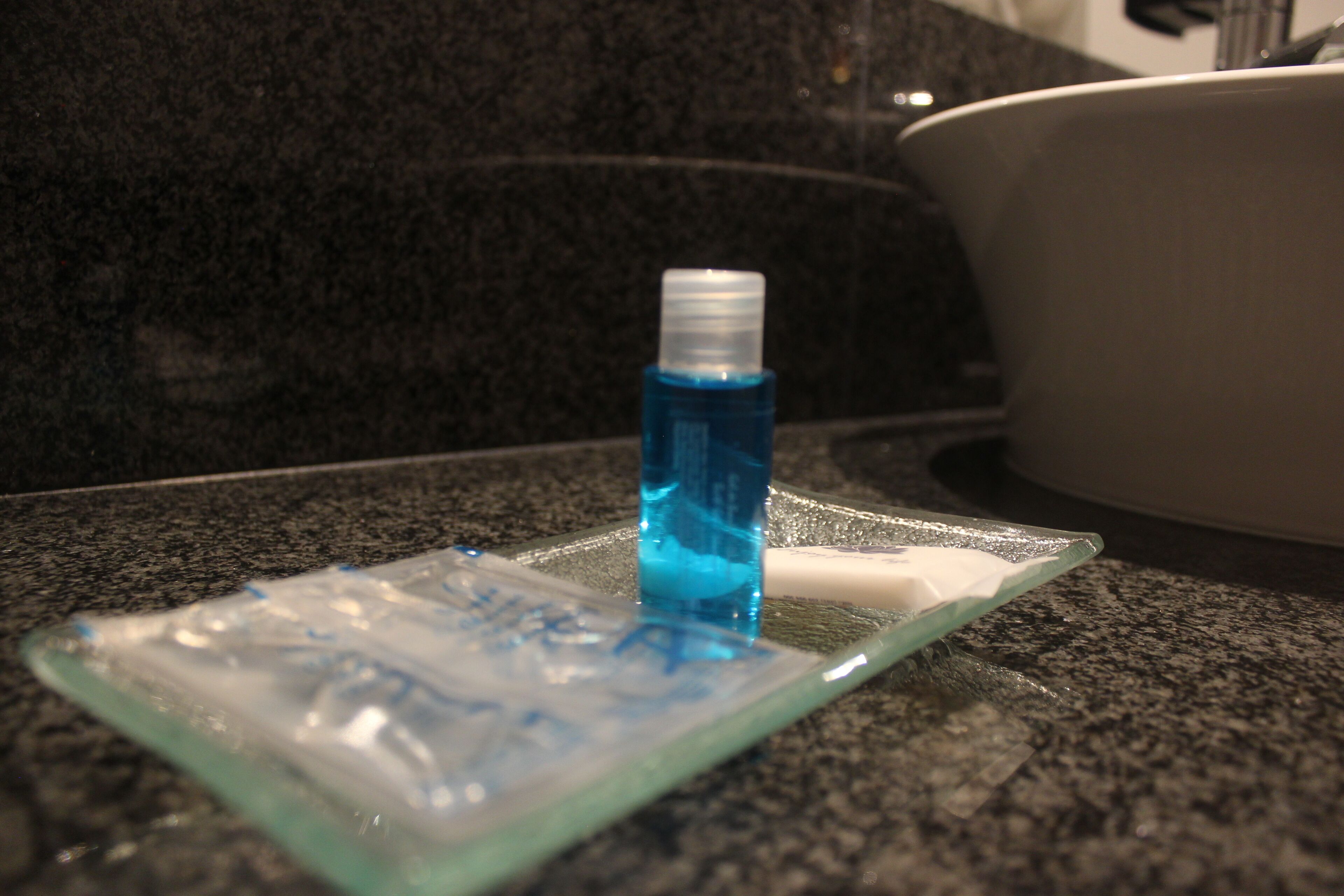 combined shower/bathtub, free toiletries, hair dryer, bidet