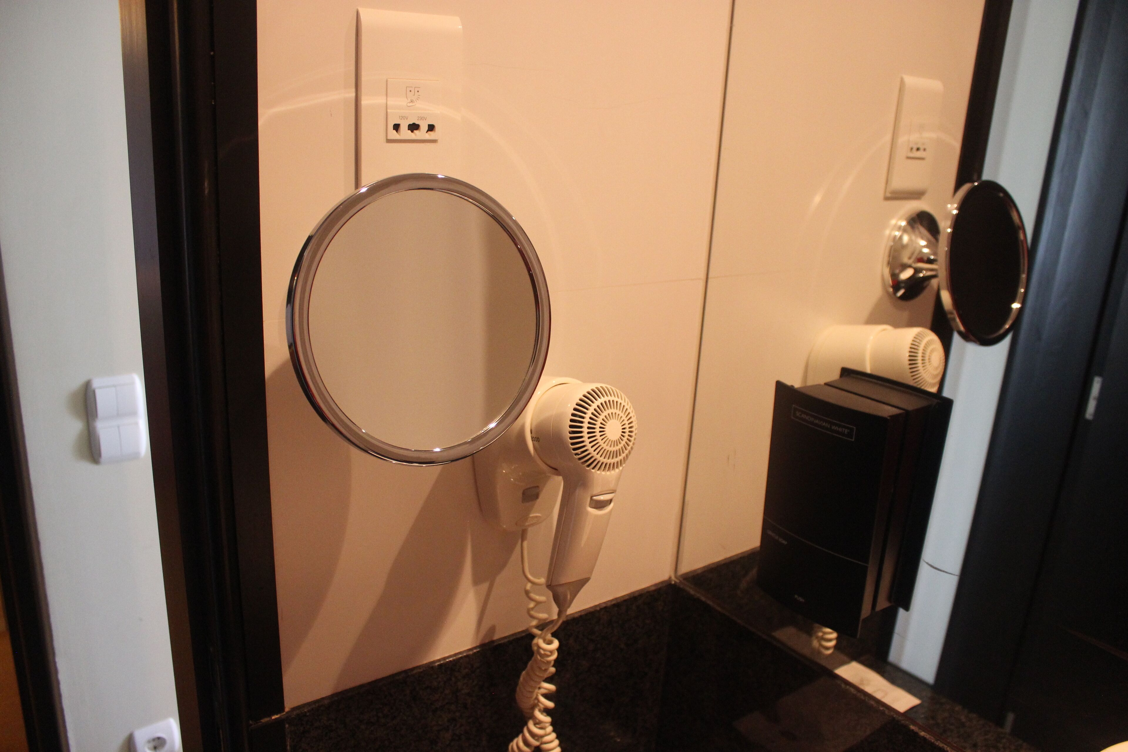 combined shower/bathtub, free toiletries, hair dryer, bidet