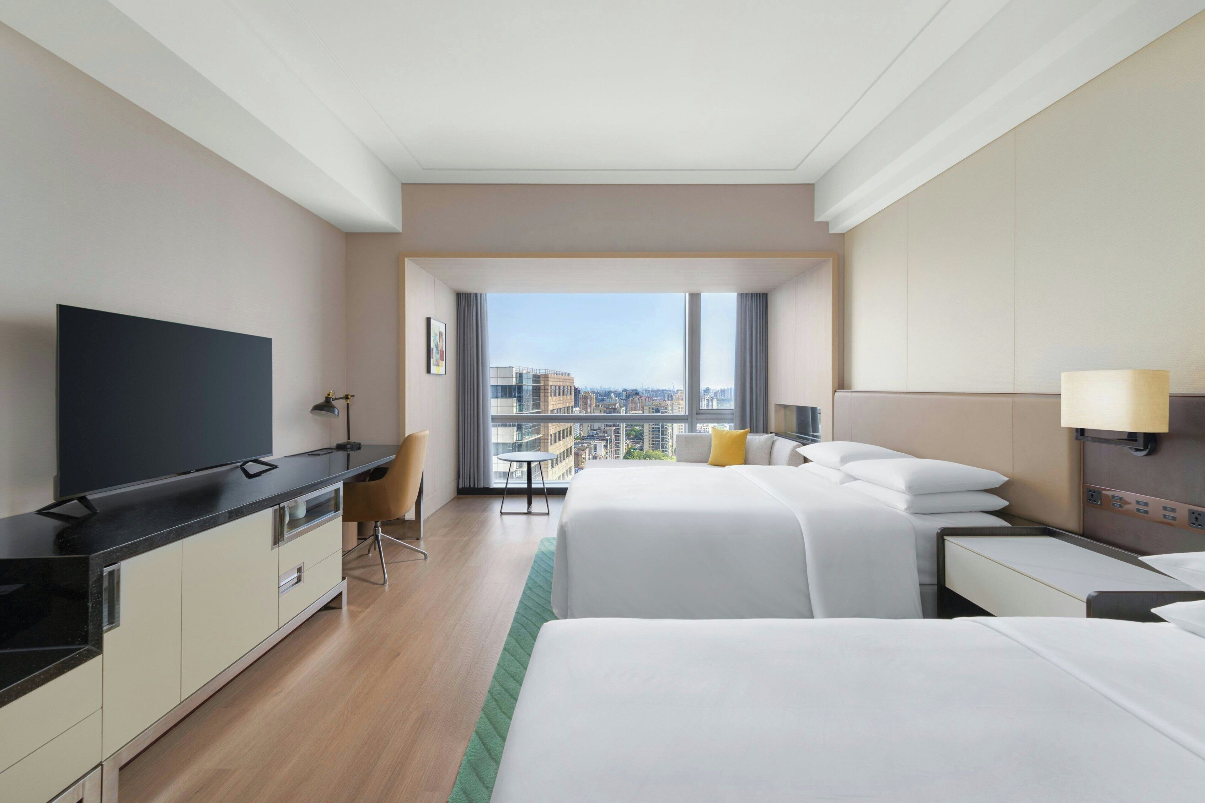 Club Room, 2 Double Beds | Premium bedding, minibar, in-room safe, desk