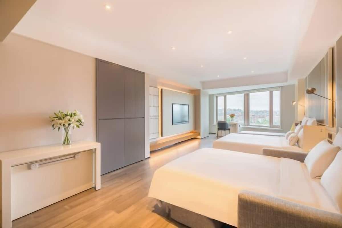 1 slaapkamer, luxe beddengoed, donzen dekbedden, een minibar