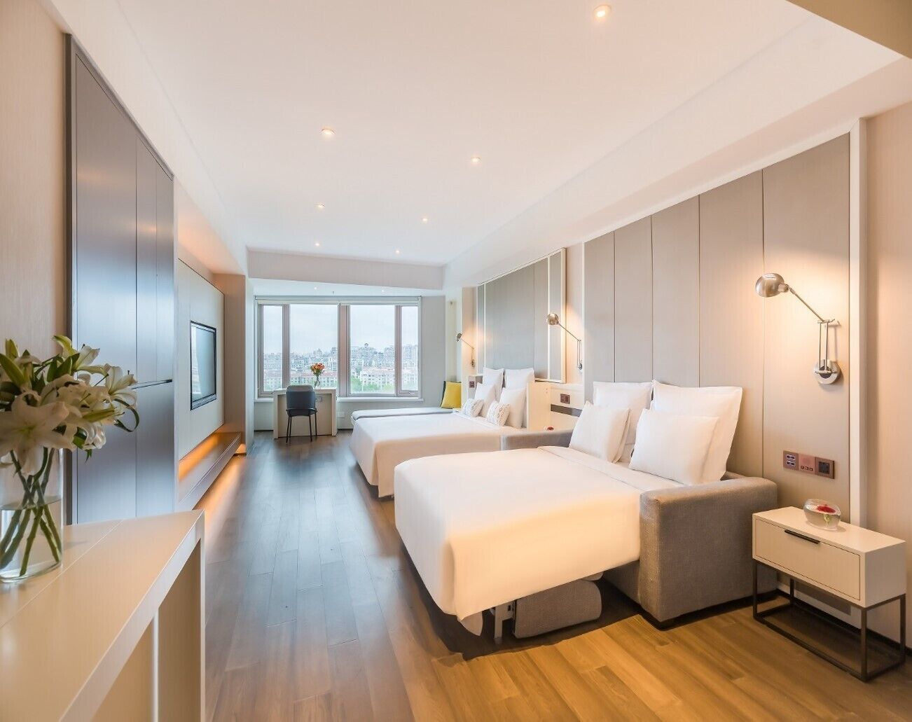 fun family twin bed room | 1 bedroom, premium bedding, down duvets, minibar