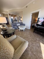 Premium Villa, Ocean View | Living area | 55-inch flat-screen TV with cable channels