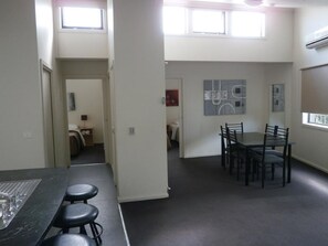 Flat-screen TV, DVD player