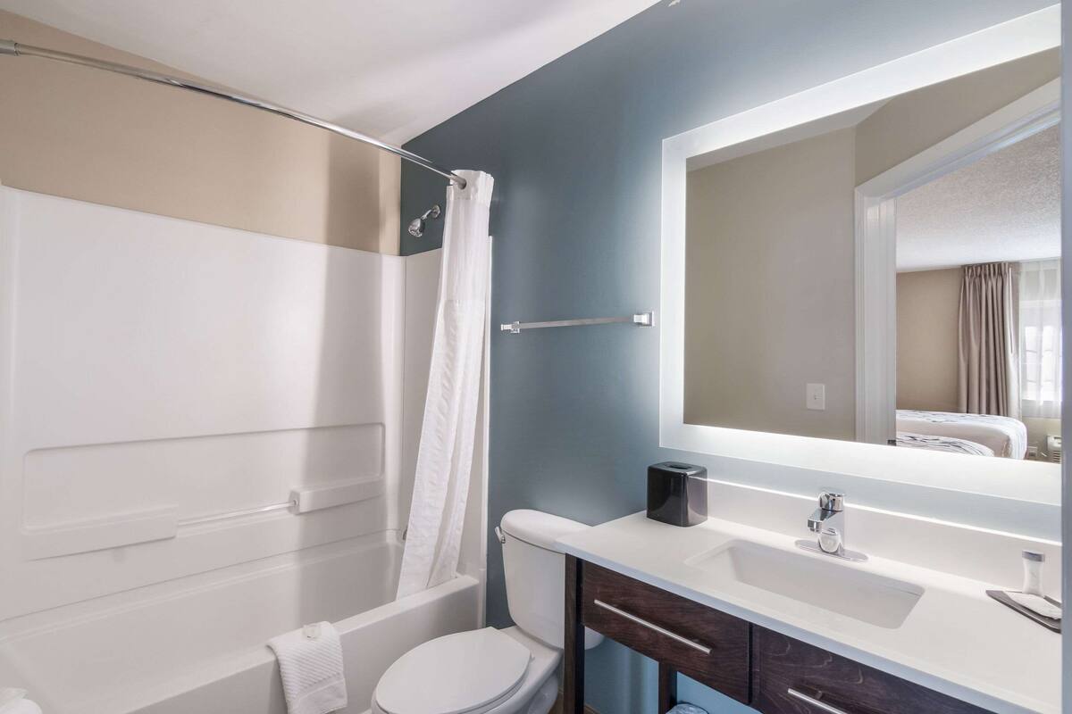 suite, 2 queen beds, non smoking | desk, blackout curtains, iron/ironing board, free wifi