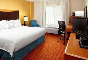 Hypo-allergenic bedding, pillow-top beds, in-room safe, desk