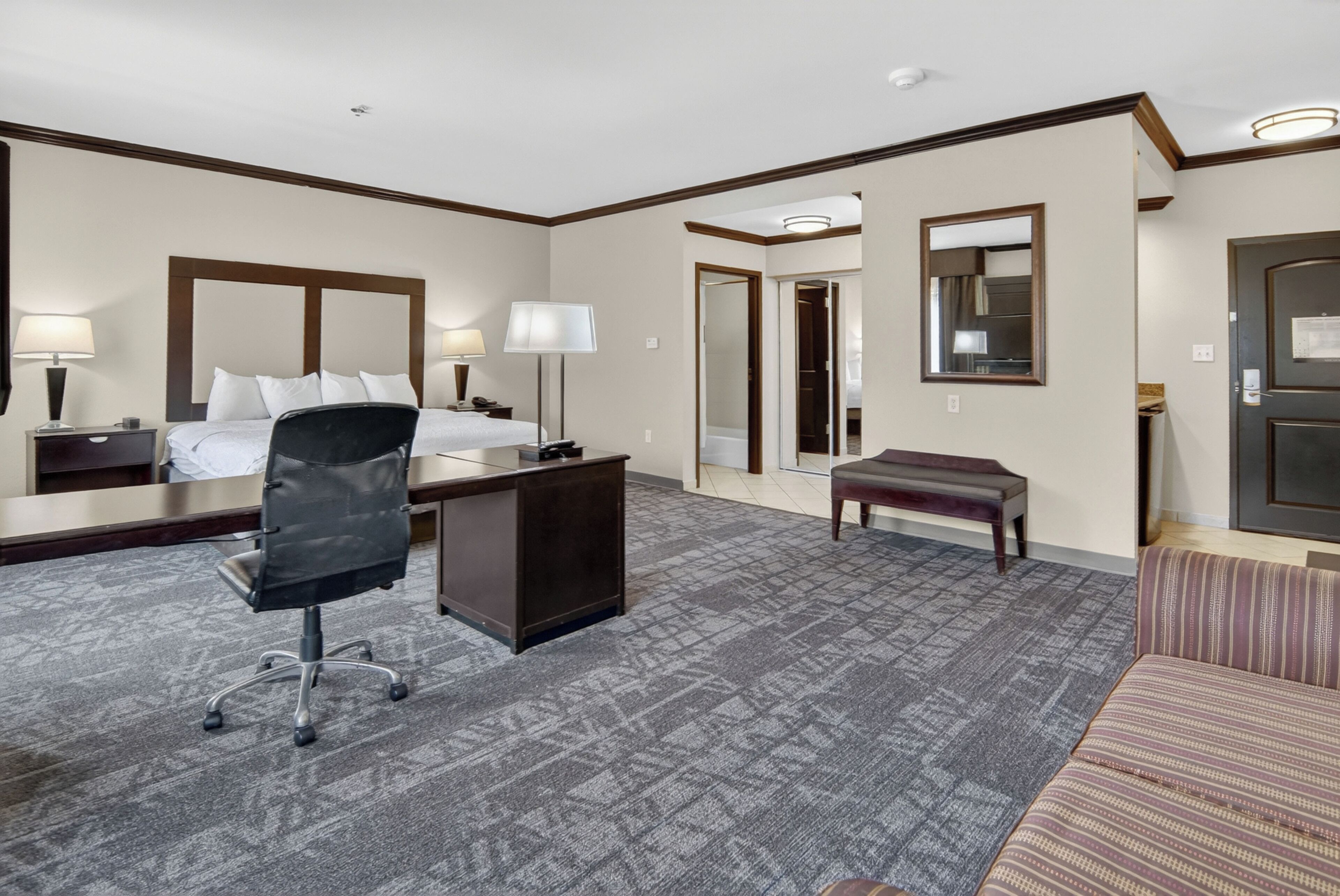 In-room safe, desk, laptop workspace, iron/ironing board