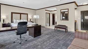 In-room safe, desk, laptop workspace, iron/ironing board