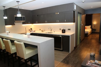 Dining experience in room at BLVD Hotel and Studios Universal-Hollywood, an Ascend Collection Hotel